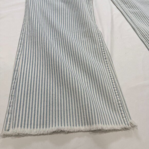 Abercrombie & Fitch Striped Wide Leg Jeans | Button Fly | Frayed Hem | NWT | 28 - Picture 5 of 12